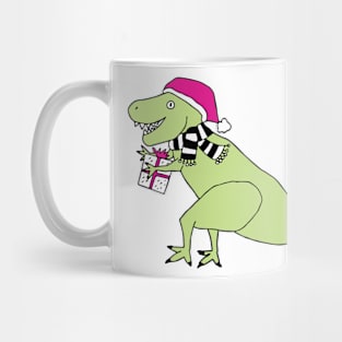 Pink Christmas T-Rex Mug